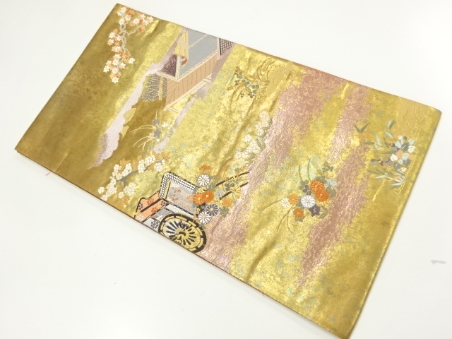 JAPANESE KIMONO / UNUSED FUKURO OBI / SILK / WOVEN 